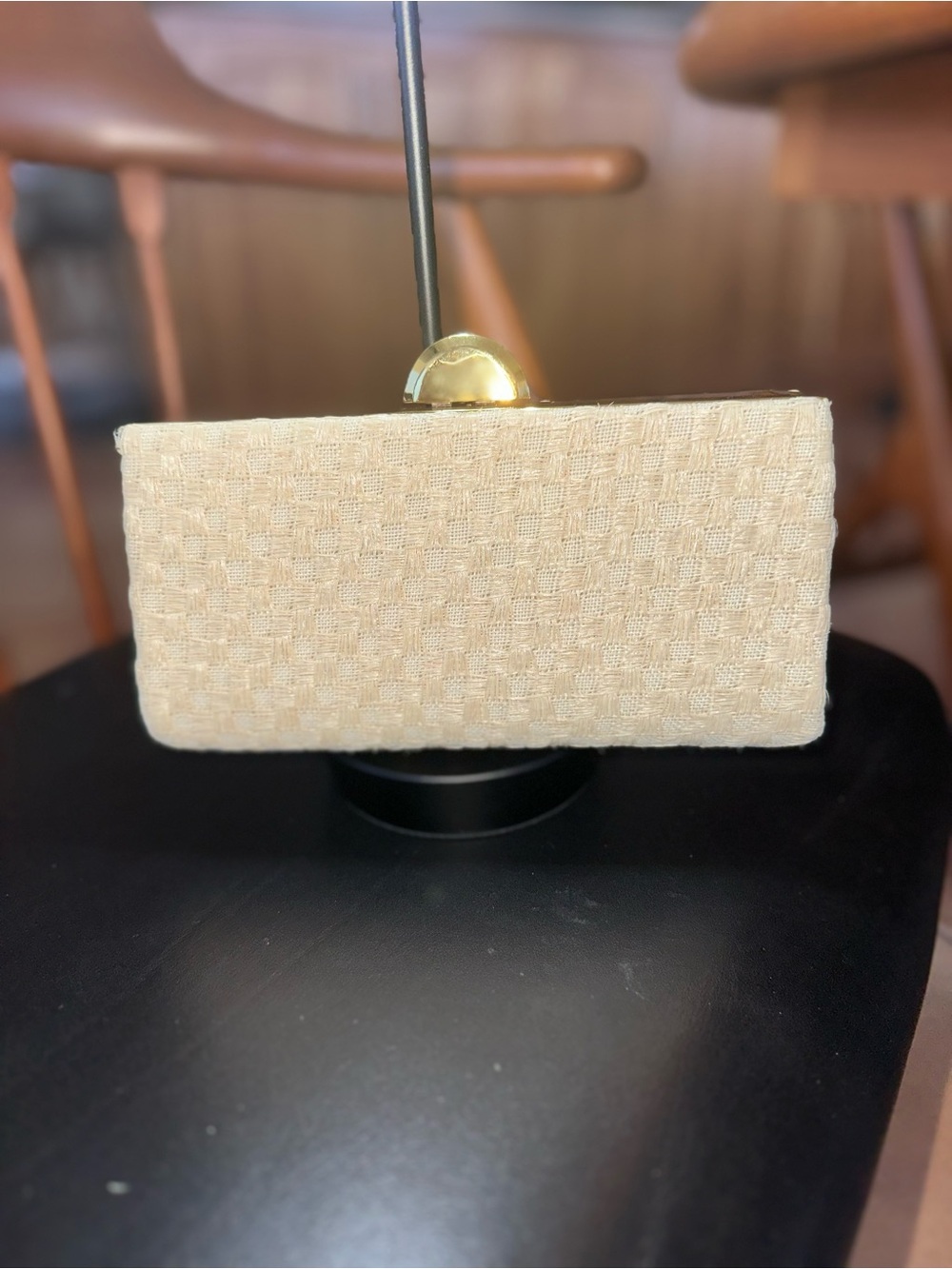 Vintage Morris Moskowitz Ivory Woven Clutch with Original Vanity Accessories - Picture 2 of 10